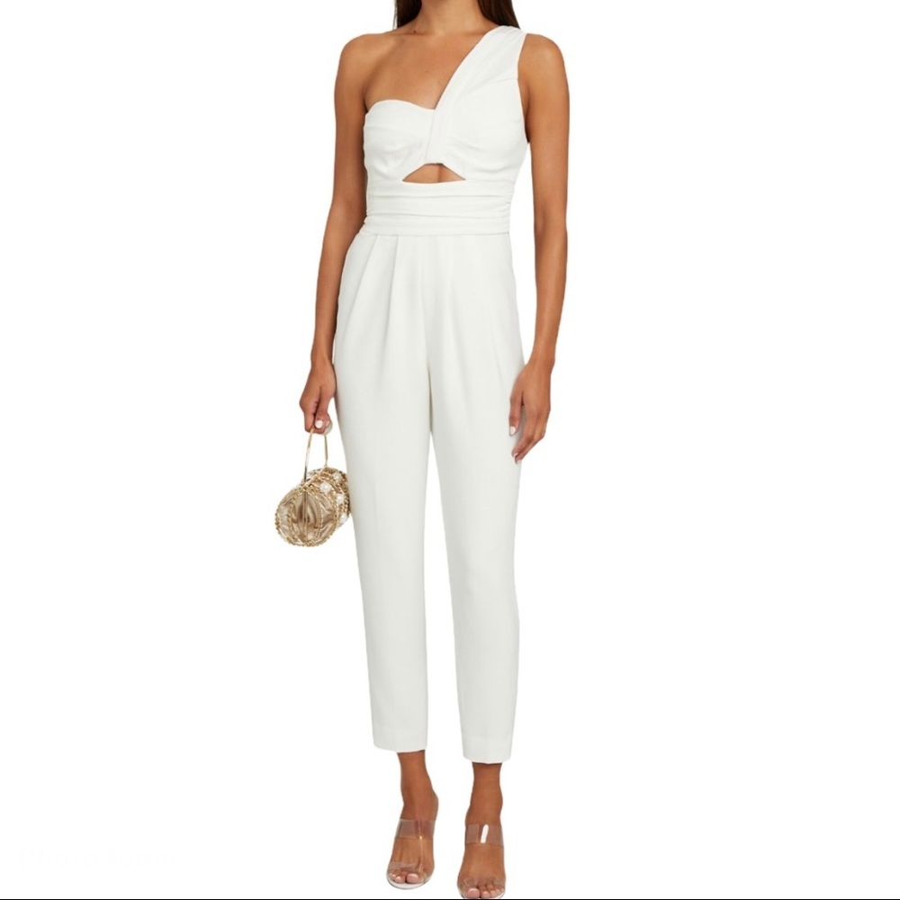 A.L.C. Athena Cropped One Shoulder White Jumpsuit Size 0 NWT